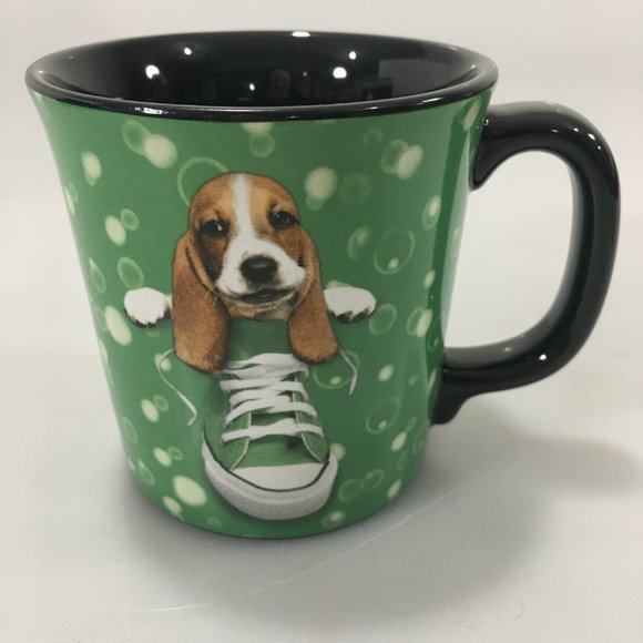 Keith Kimberlin Bassett Hound in Gym Shoe Green Mug Cup NEW 10 oz - Picture 2 of 8